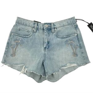 Blanknyc The Barrow vintage high-rise denim shorts life's a beach  Sz.30 NWT